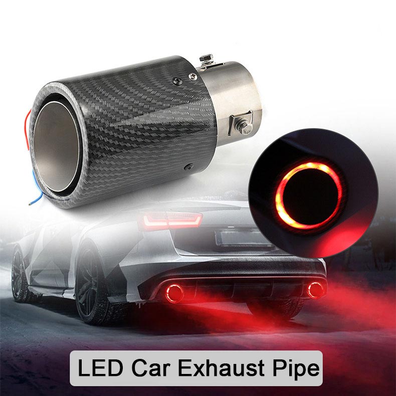 🔵 Universal LED Carbon Fiber Exhaust Pipe Light for Cars
