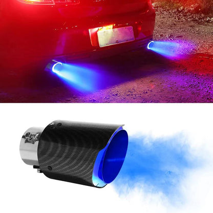 🔵 Universal LED Carbon Fiber Exhaust Pipe Light for Cars
