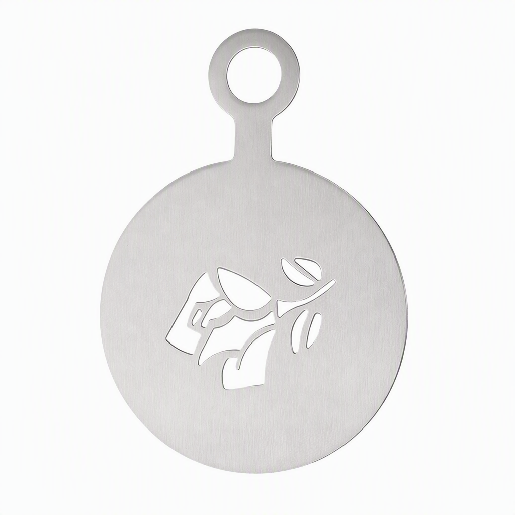 ☕ Stainless Steel Coffee Latte Art Stencil Template - Precision Powder Duster Mold 🍰