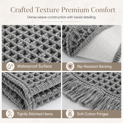 📢📢立减40%！！⏰防滑吸水华夫格浴室垫 纯色入户门垫