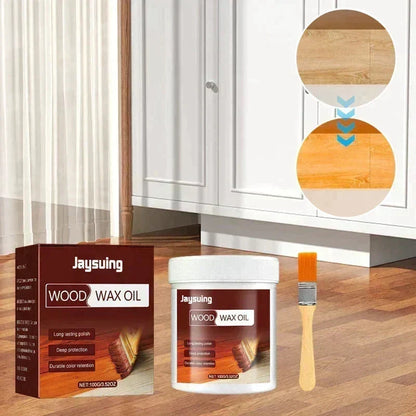 50% OFF NOW! Wood Wax Oil Wood Cleaner & Polish 3.5 Oz, Furniture Restoration Wax with Premium Brush for Wooden Surface Care