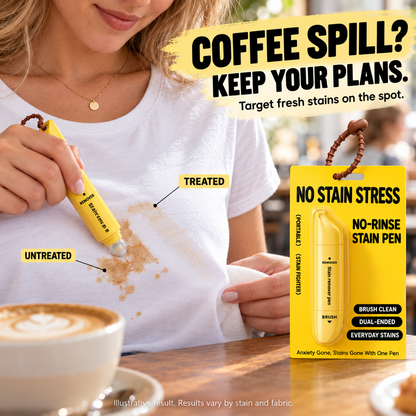 Portable Dual-Head Stain Remover Pen✨ Instant No-Rinse Emergency Spot Cleaner for Clothes, Oil & Coffee Stains